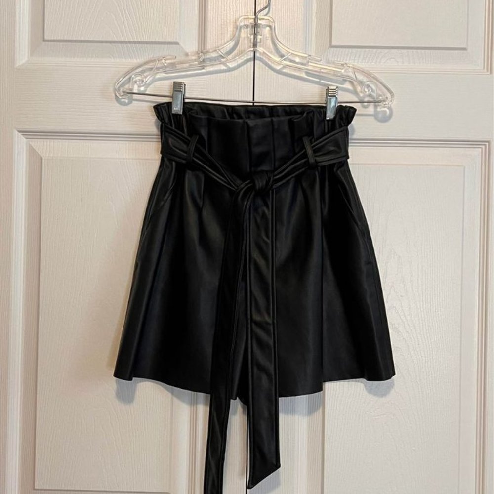 Vegan Leather Shorts -  ZARA
